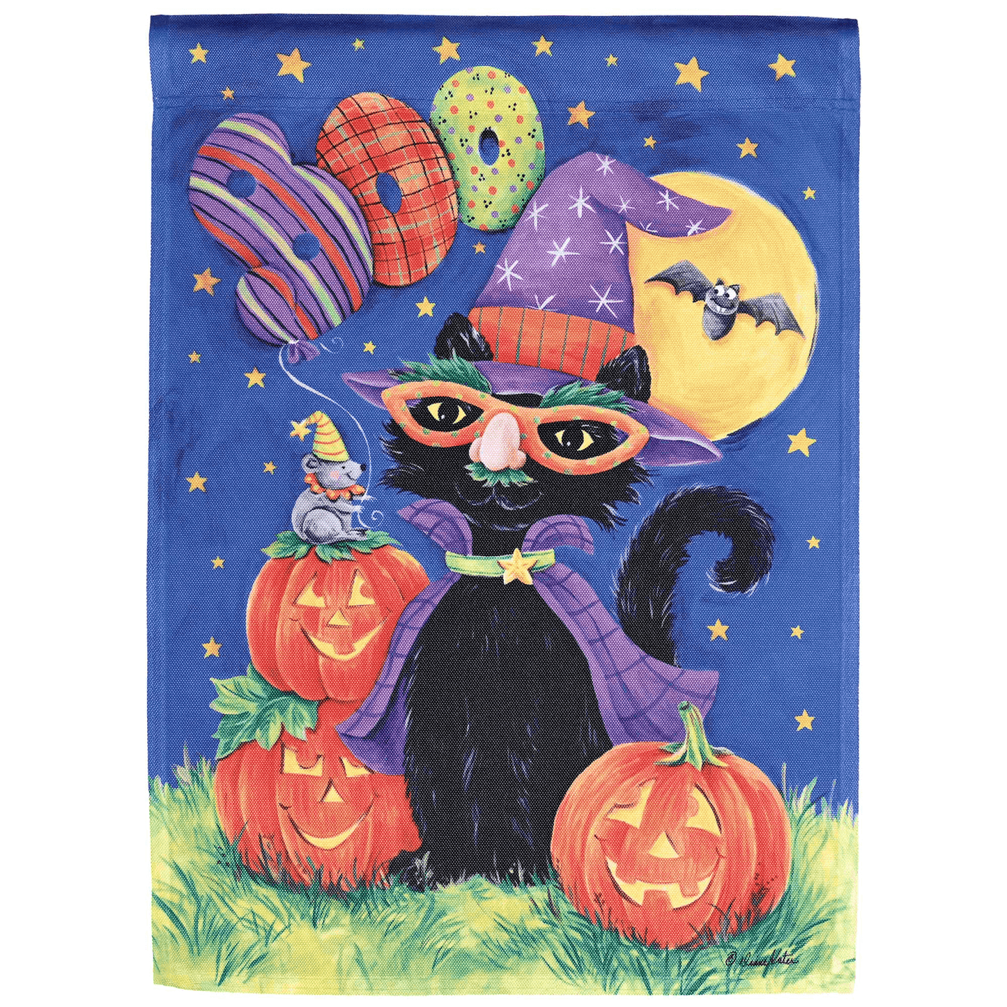Boo Black Cat Garden Flag - 13X18 Inches-2
