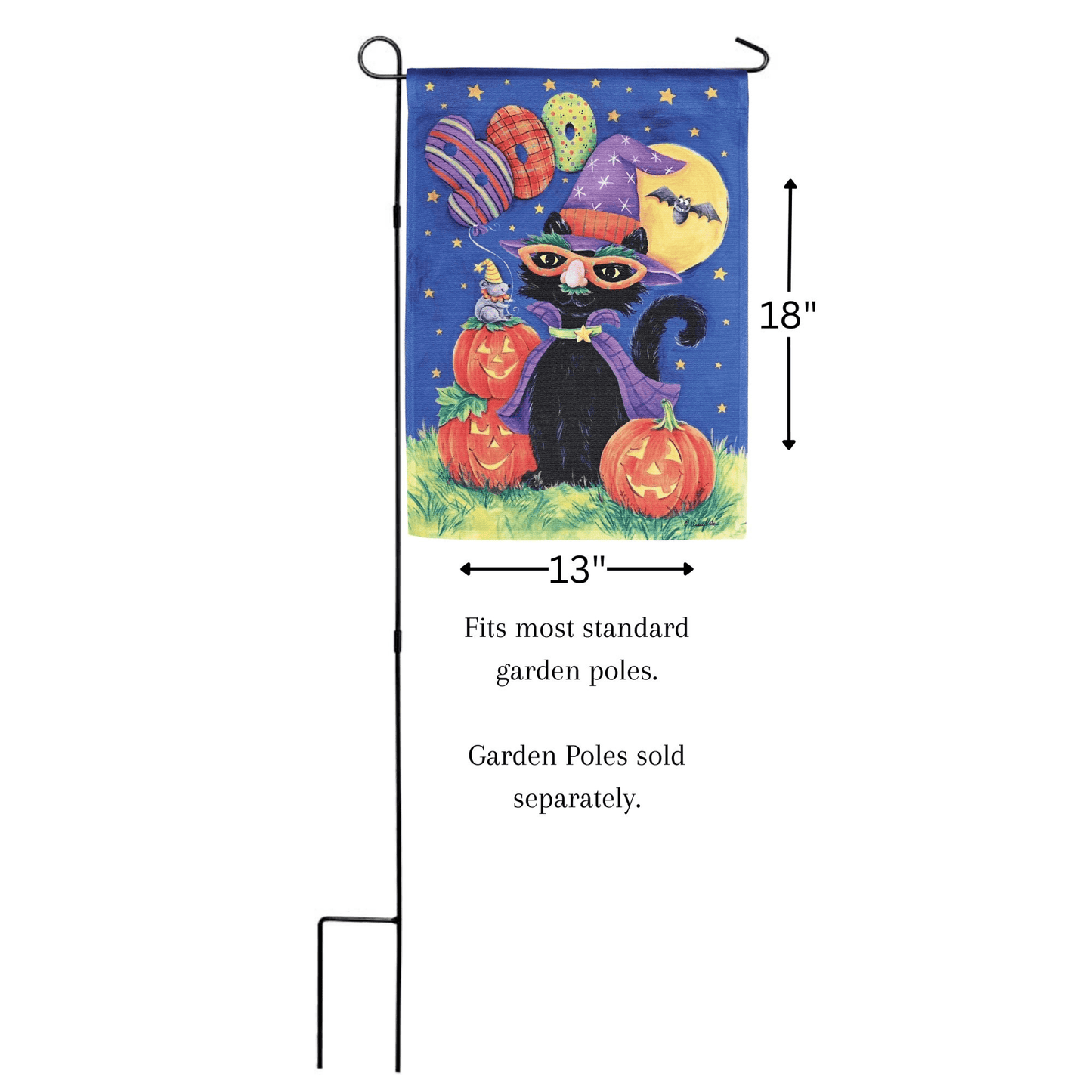 Boo Black Cat Garden Flag - 13X18 Inches-3