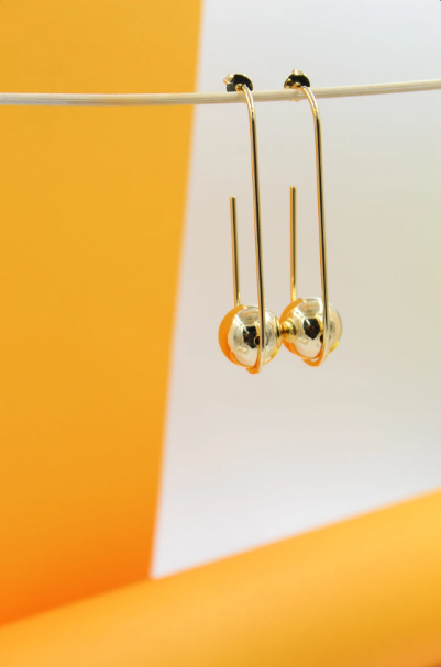 Beaded Fish Hook Push Back Earrings (K286)-1