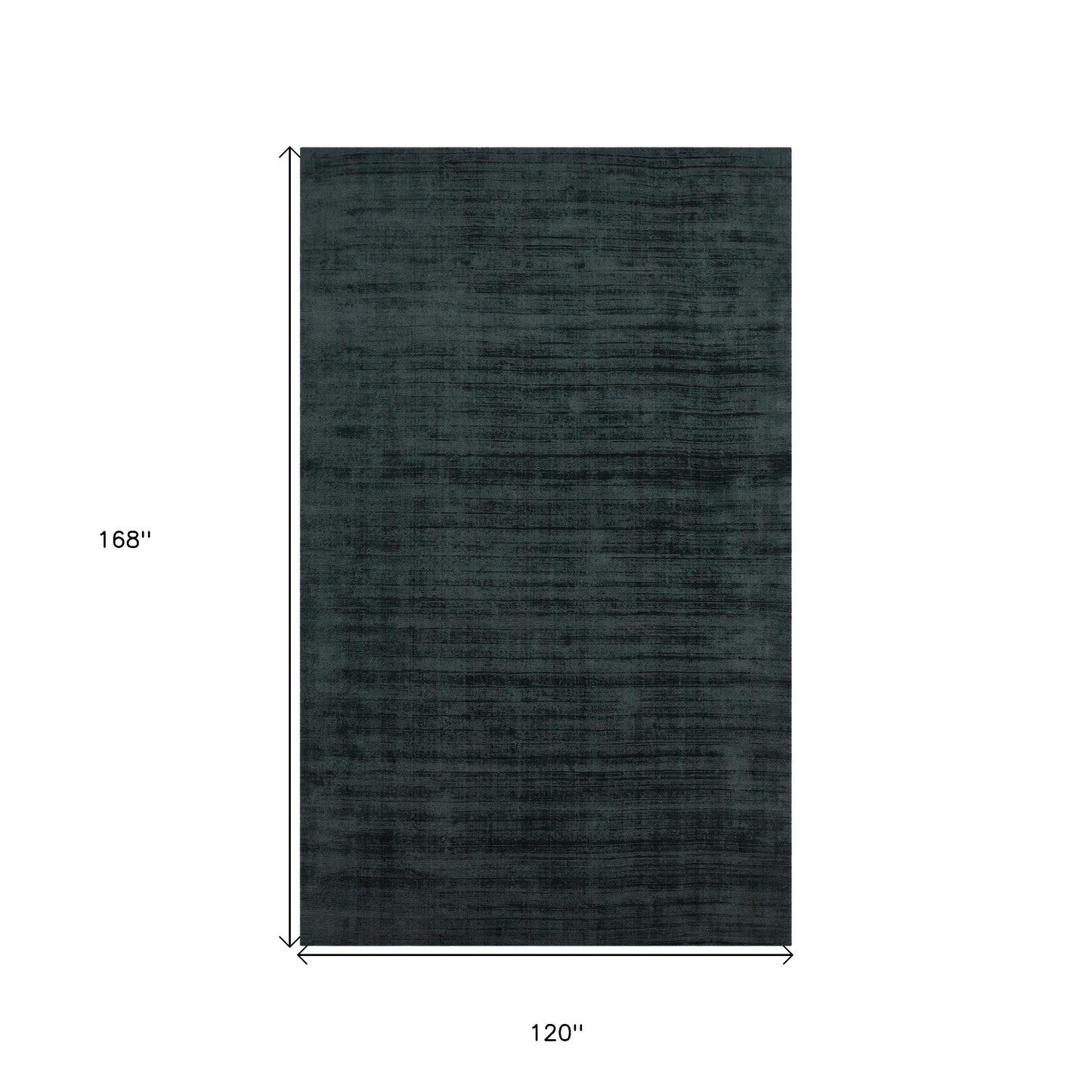 10' X 14' Charcoal And Black Abstract Hand Woven Area Rug-2