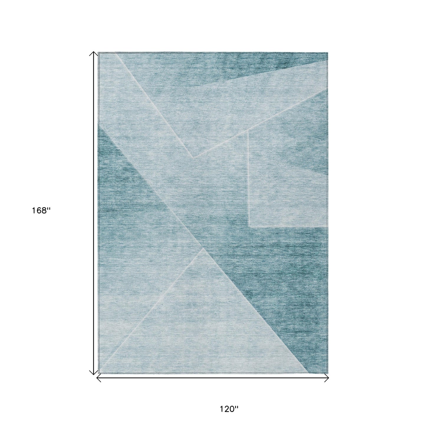 10' X 14' Teal Blue And Aqua Abstract Washable Indoor Outdoor Area Rug-2