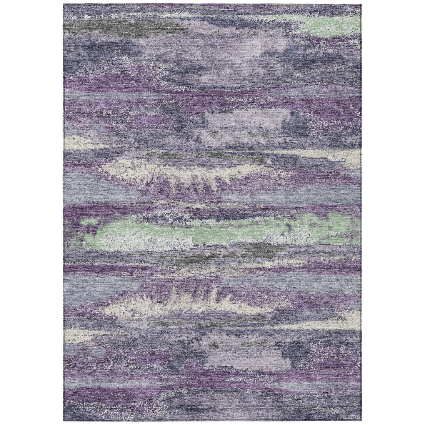 3' X 5' Purple And Lavender Abstract Washable Indoor Outdoor Area Rug-1