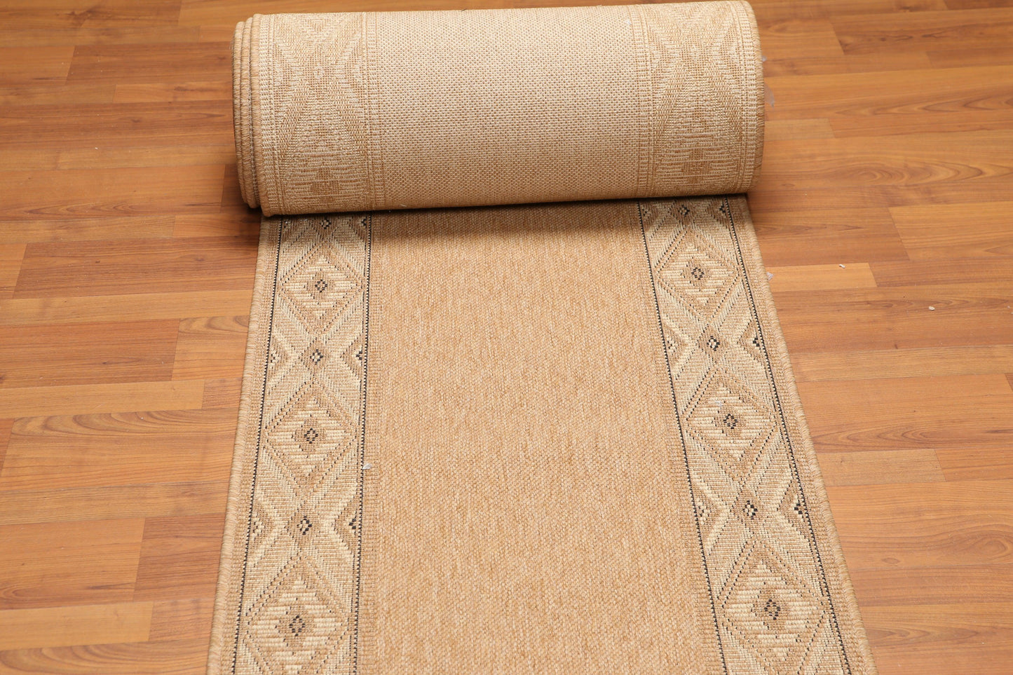 2'3" x 37' Palace Size Runner Border design Oriental Area Rug Tan-1