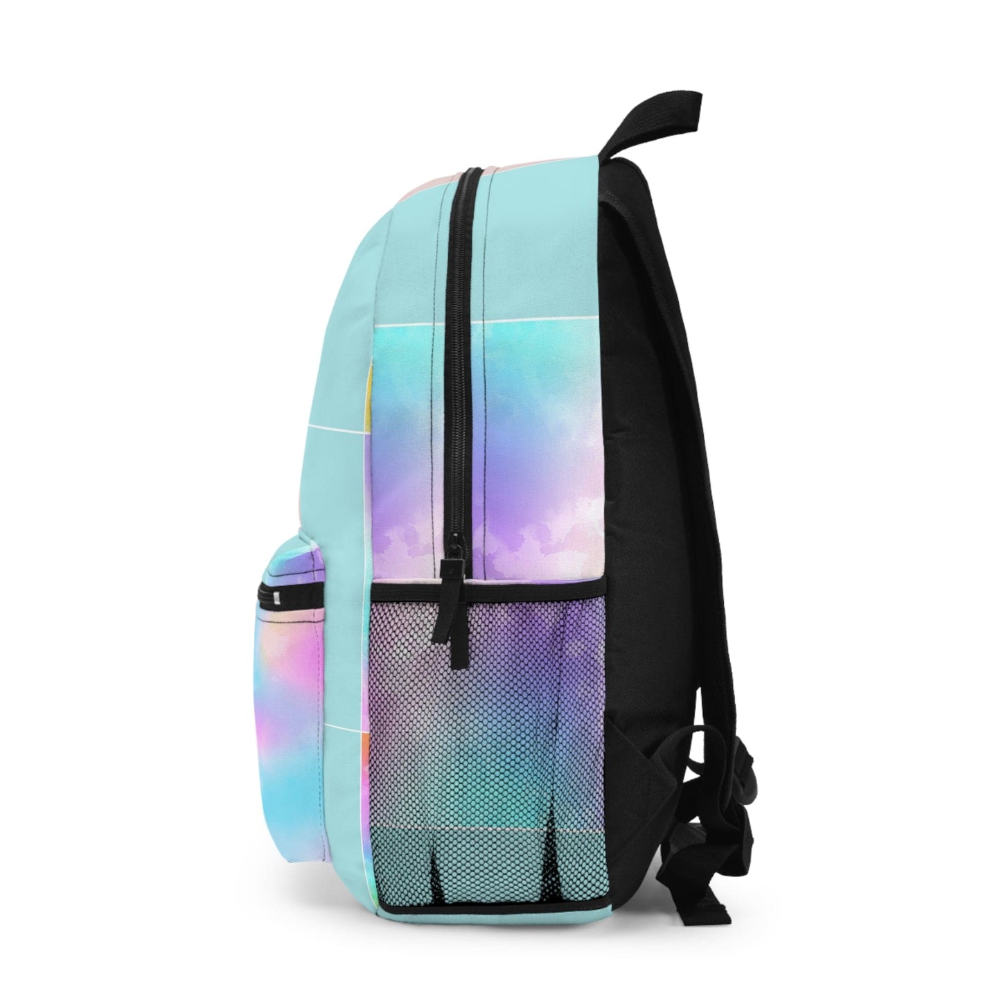 Backpack - Large Water-resistant Bag - Pastel Colorblock Watercolor Illustration-2