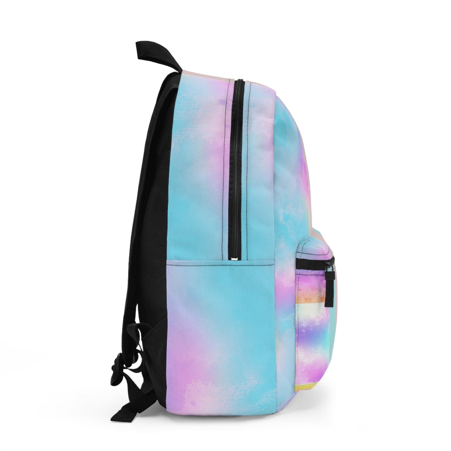 Backpack - Large Water-resistant Bag - Pastel Colorblock Watercolor Illustration-1