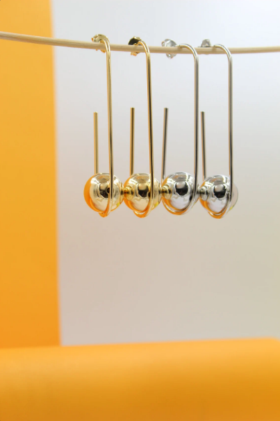 Beaded Fish Hook Push Back Earrings (K286)-2