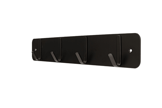 Fantashome Traditional Wall Mounted Hook Rack - 4 Hooks, Matte Black-0