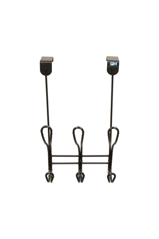 Fantashome Twisted Design Over-The-Door Hook Rack With 6 Hooks - Black-0