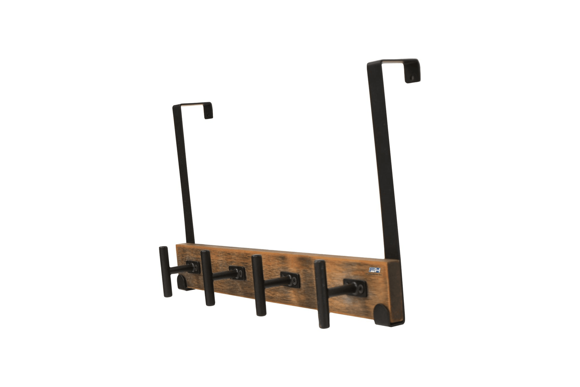 Fantashome 16" Over The Door Hook Rack With 4 Hooks - Black & Brown-1