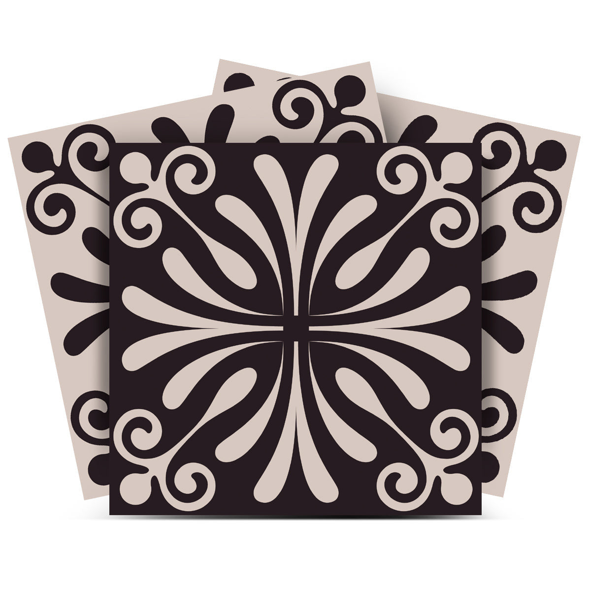 4" X 4" Cinnamon Swirl Peel And Stick Removable Tiles-0
