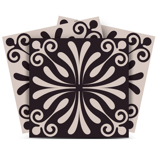 4" X 4" Cinnamon Swirl Peel And Stick Removable Tiles-0
