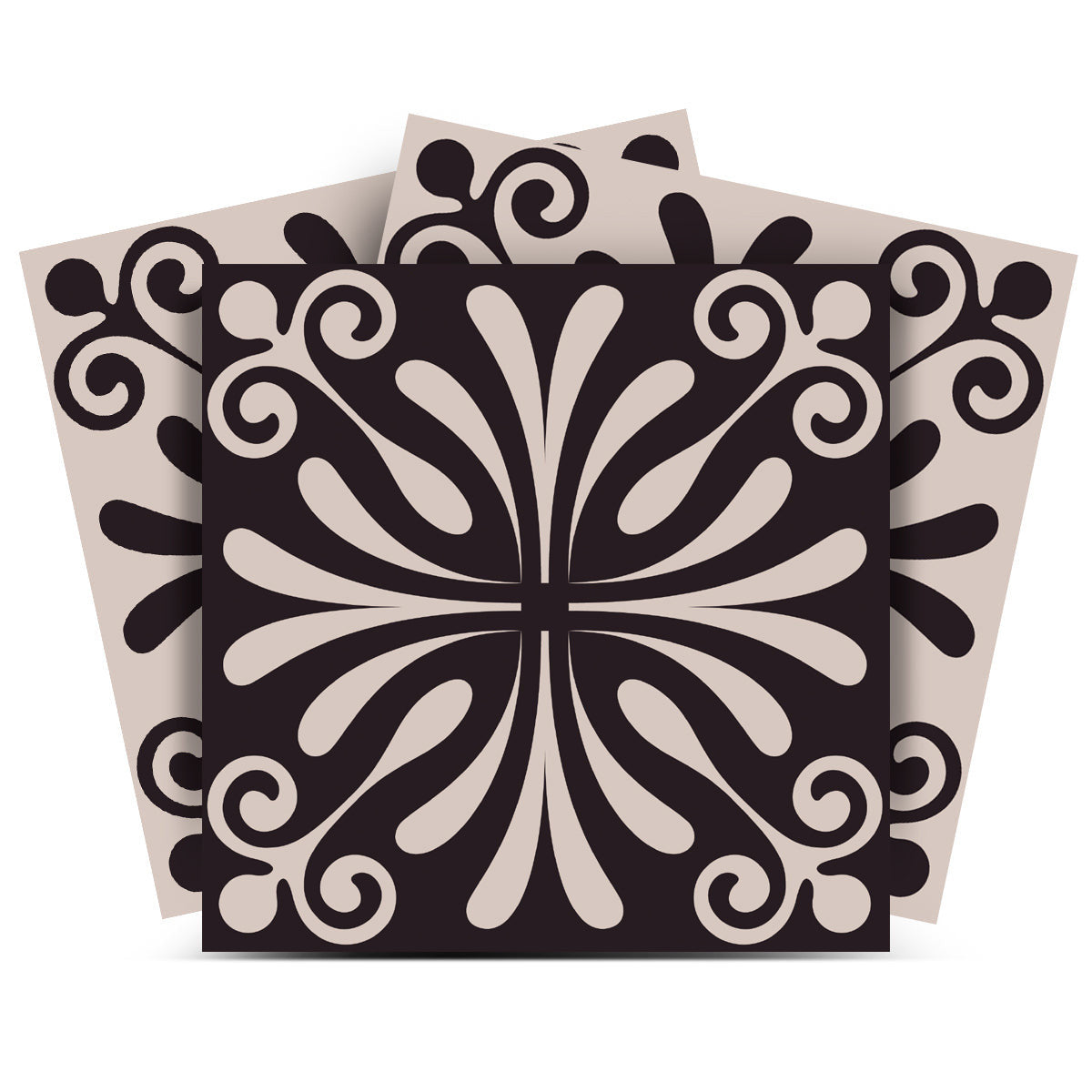 4" X 4" Cinnamon Swirl Peel And Stick Removable Tiles-1