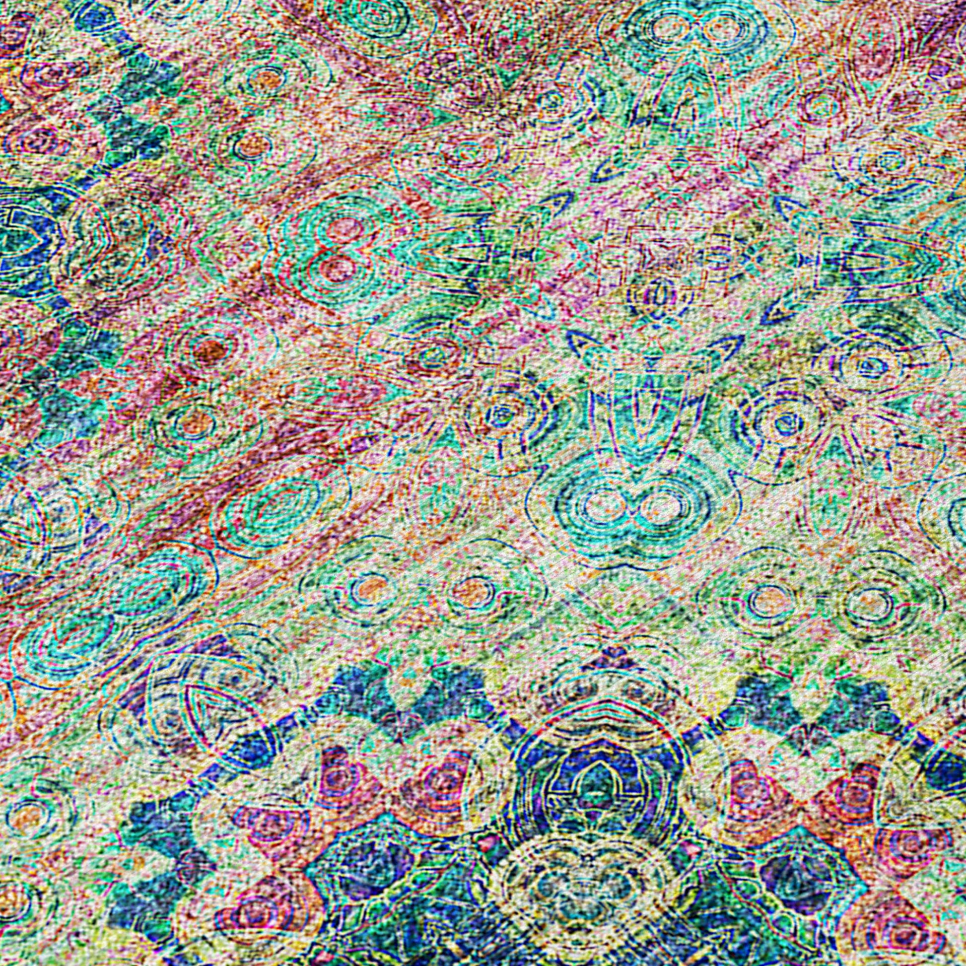 5' X 8' Blue and Green Floral Medallion Washable Non Skid Indoor Outdoor Area Rug-5