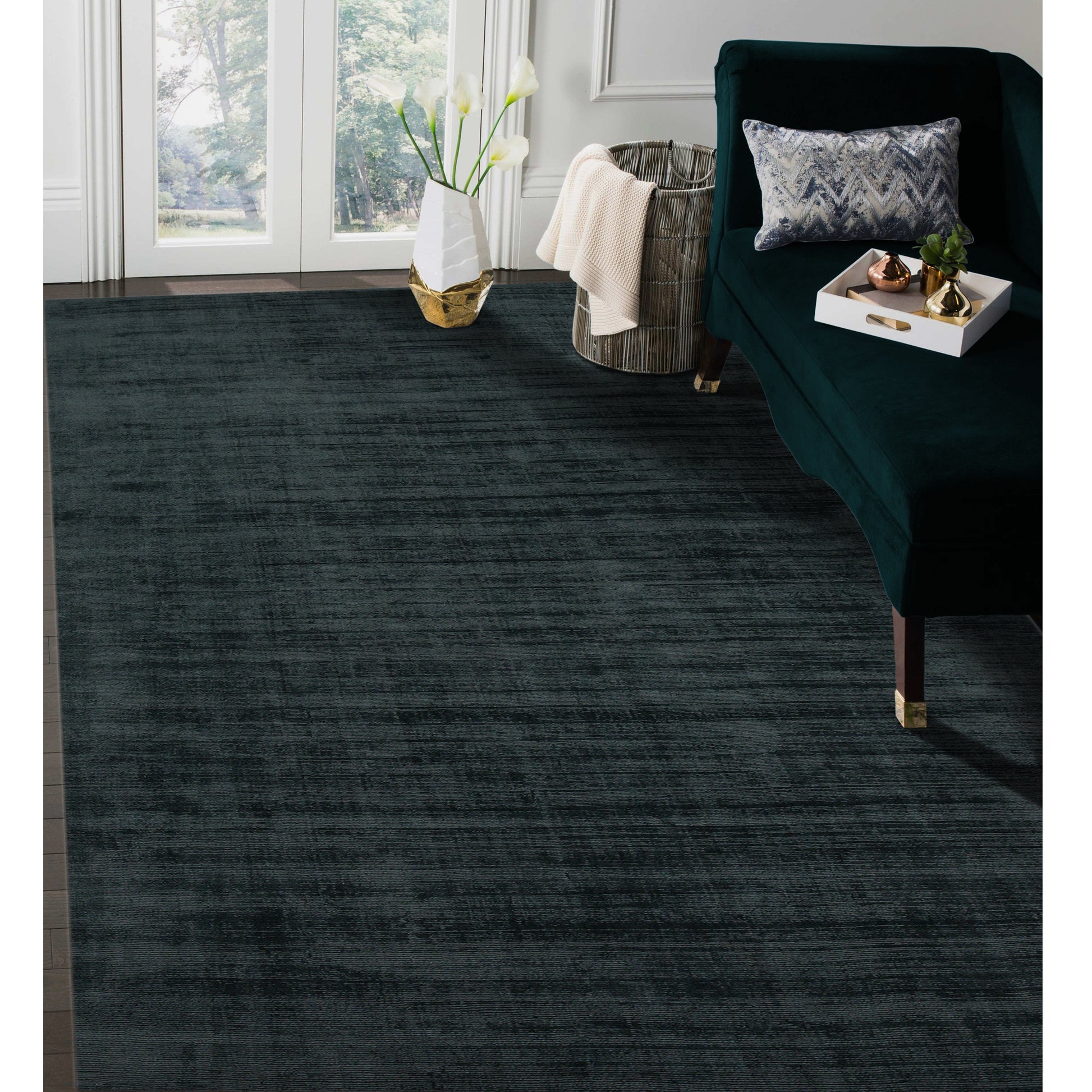 10' X 14' Charcoal And Black Abstract Hand Woven Area Rug-7