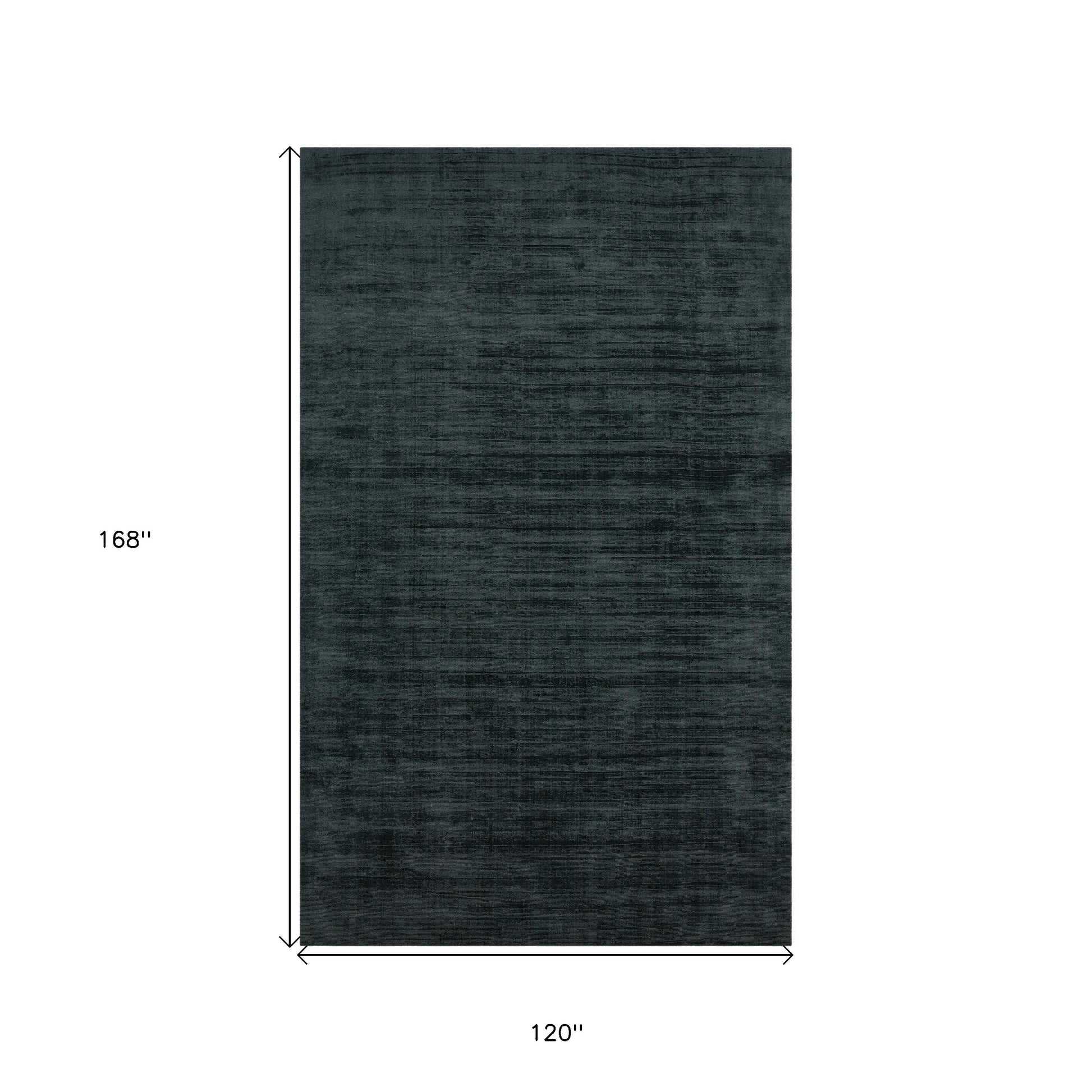 10' X 14' Charcoal And Black Abstract Hand Woven Area Rug-2