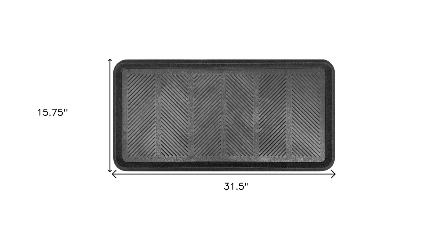 16" X 32" Black Rubber Outdoor Boot Tray-2