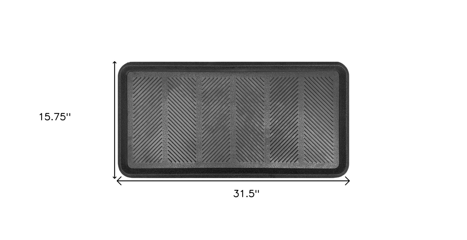 16" X 32" Black Rubber Outdoor Boot Tray-2