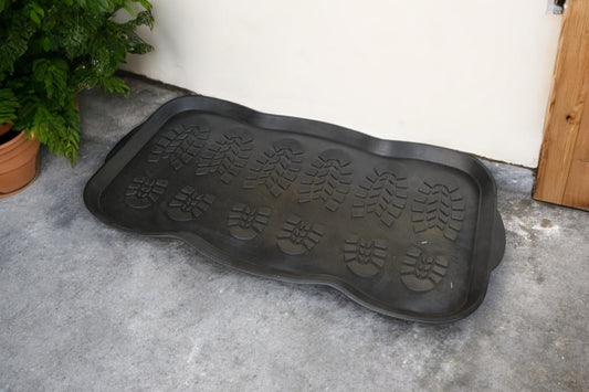 16" X 32" Black Rubber Outdoor Boot Tray-0