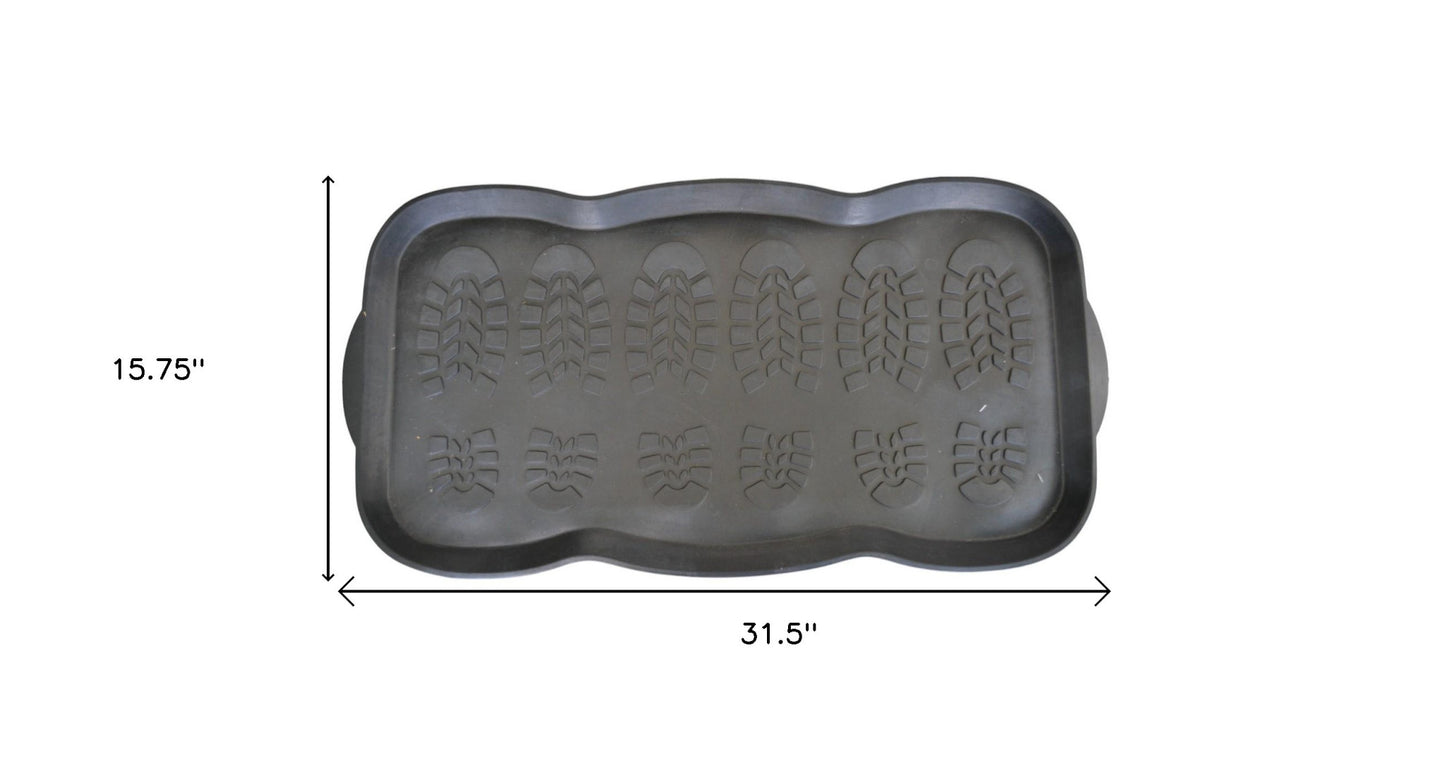 16" X 32" Black Rubber Outdoor Boot Tray-2