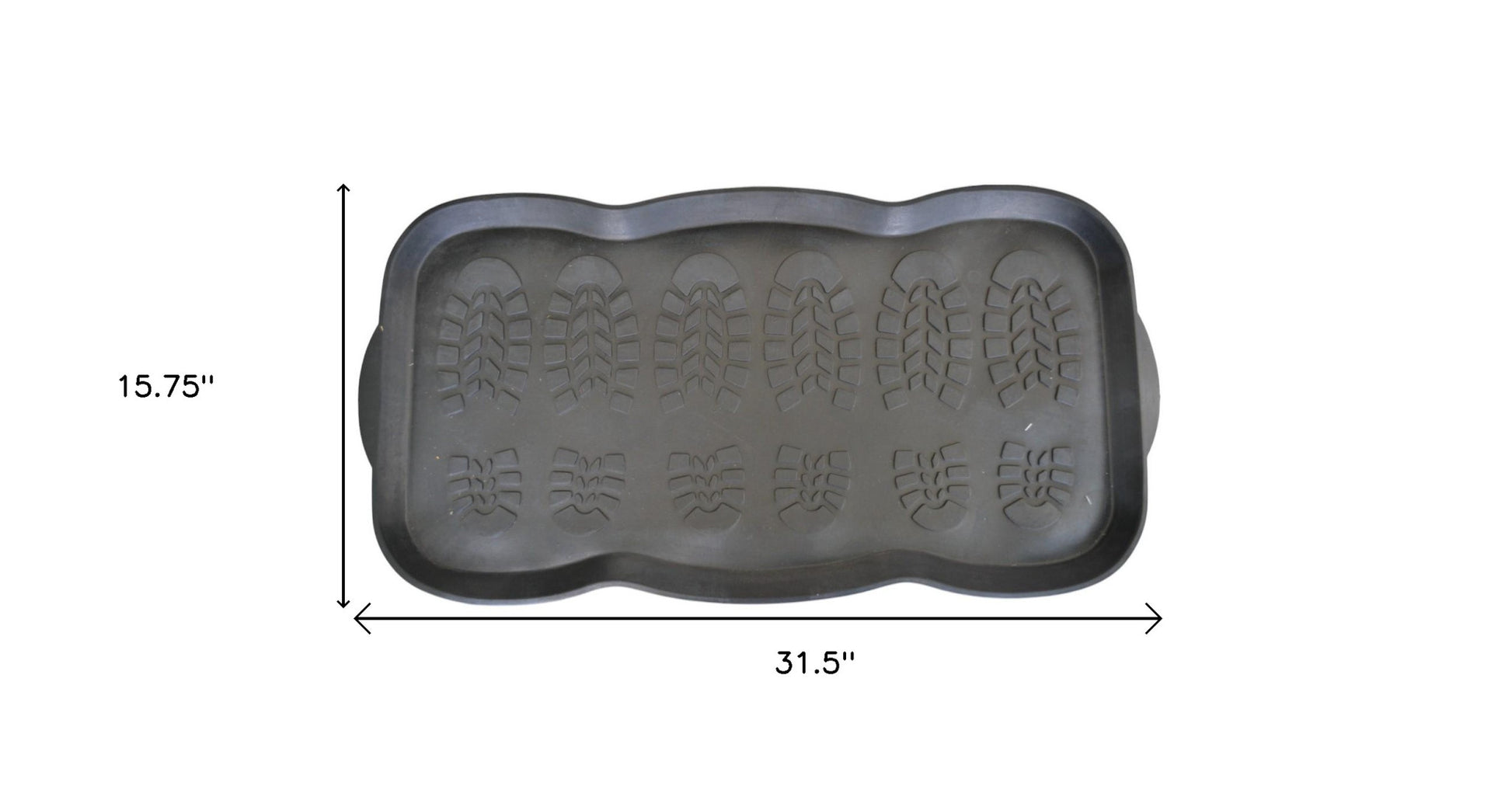 16" X 32" Black Rubber Outdoor Boot Tray-2