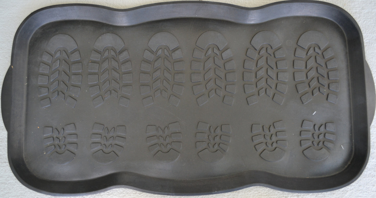 16" X 32" Black Rubber Outdoor Boot Tray-1