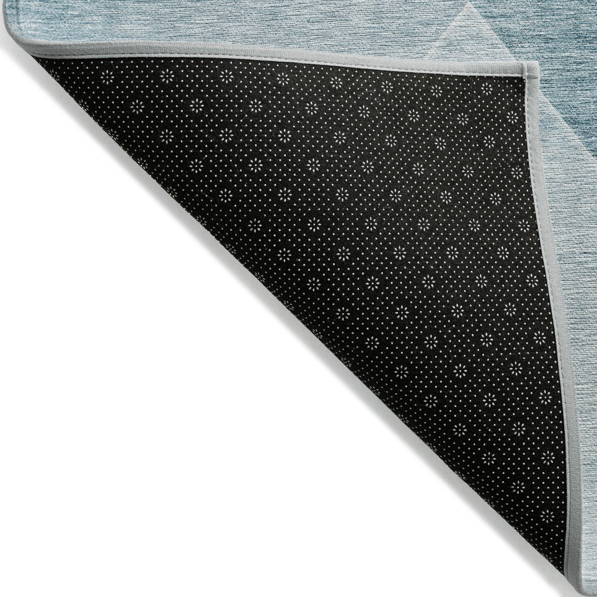 10' X 14' Teal Blue And Aqua Abstract Washable Indoor Outdoor Area Rug-3