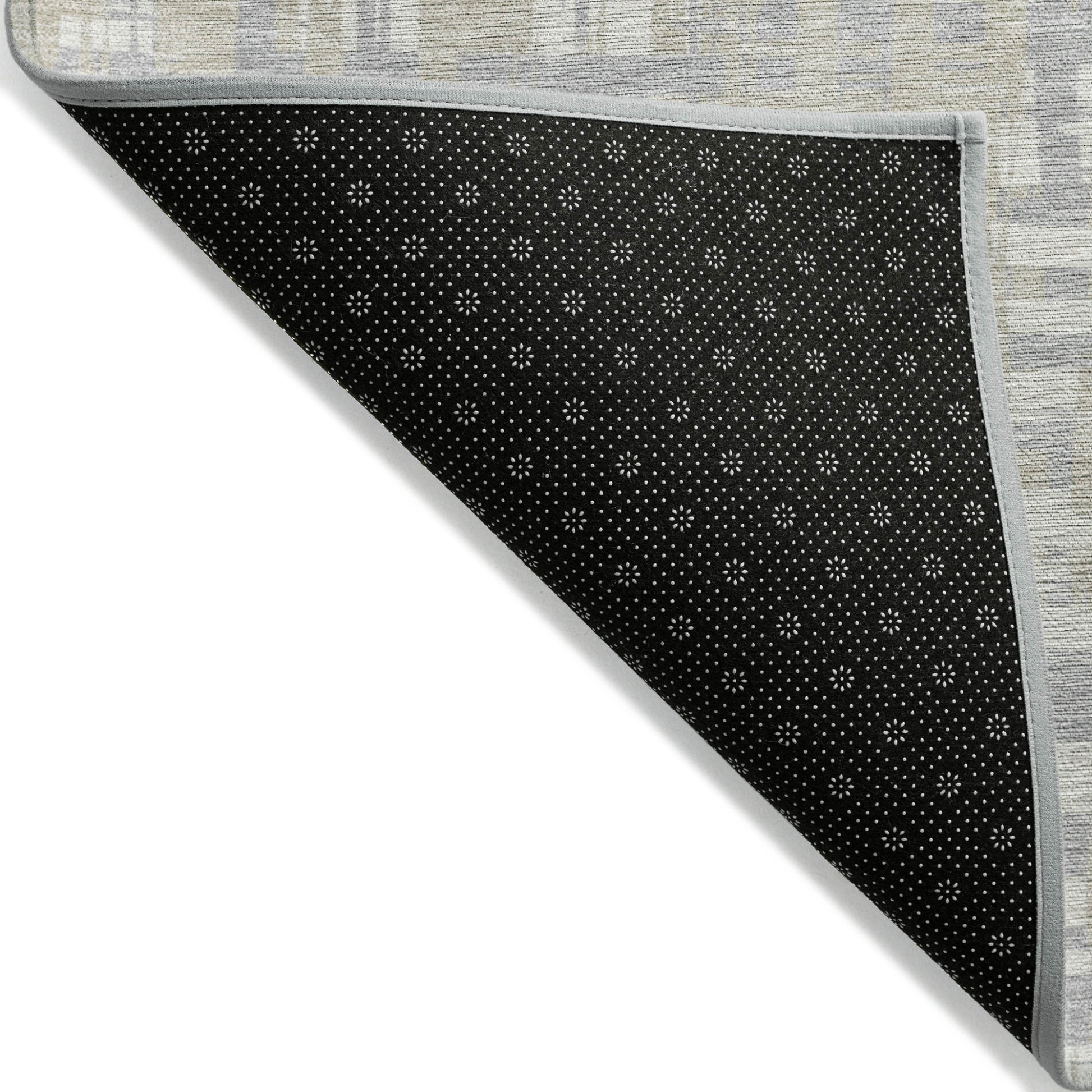 5' X 8' Beige And Gray Abstract Washable Indoor Outdoor Area Rug-2