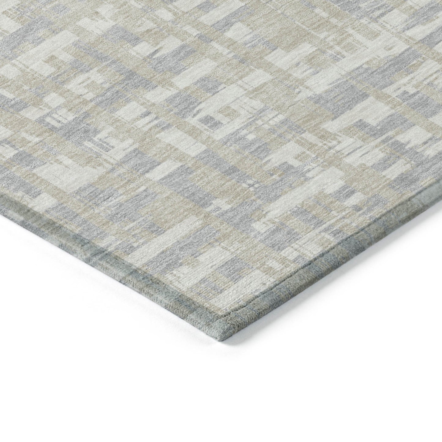 5' X 8' Beige And Gray Abstract Washable Indoor Outdoor Area Rug-3