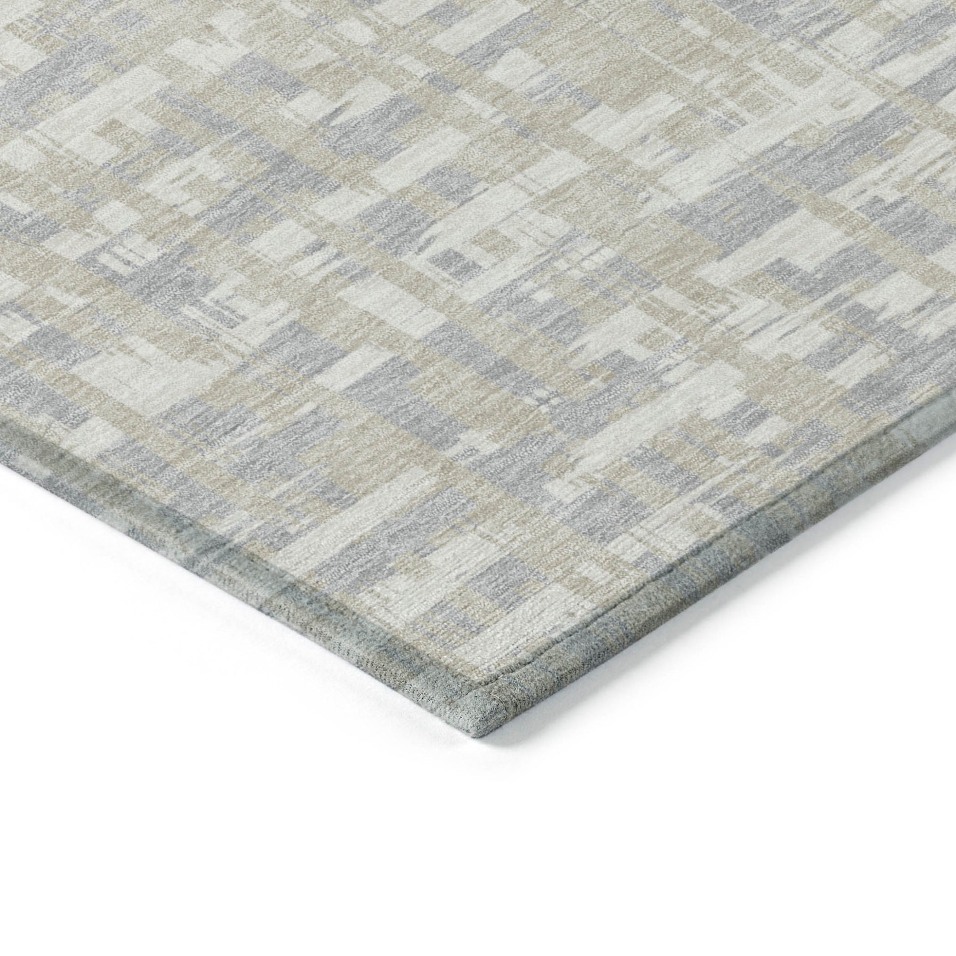 5' X 8' Beige And Gray Abstract Washable Indoor Outdoor Area Rug-3