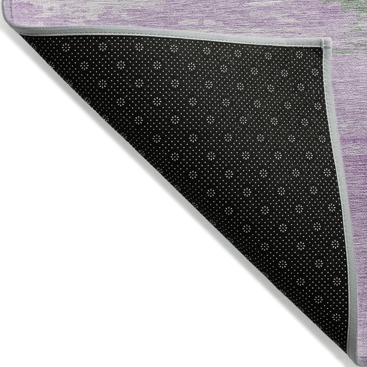 8' X 10' Lilac Lavender And Green Abstract Washable Indoor Outdoor Area Rug-3