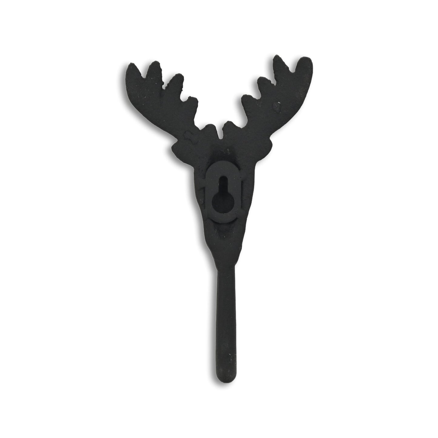 3" Black Cast Iron Deer Stag Wall Hook-4