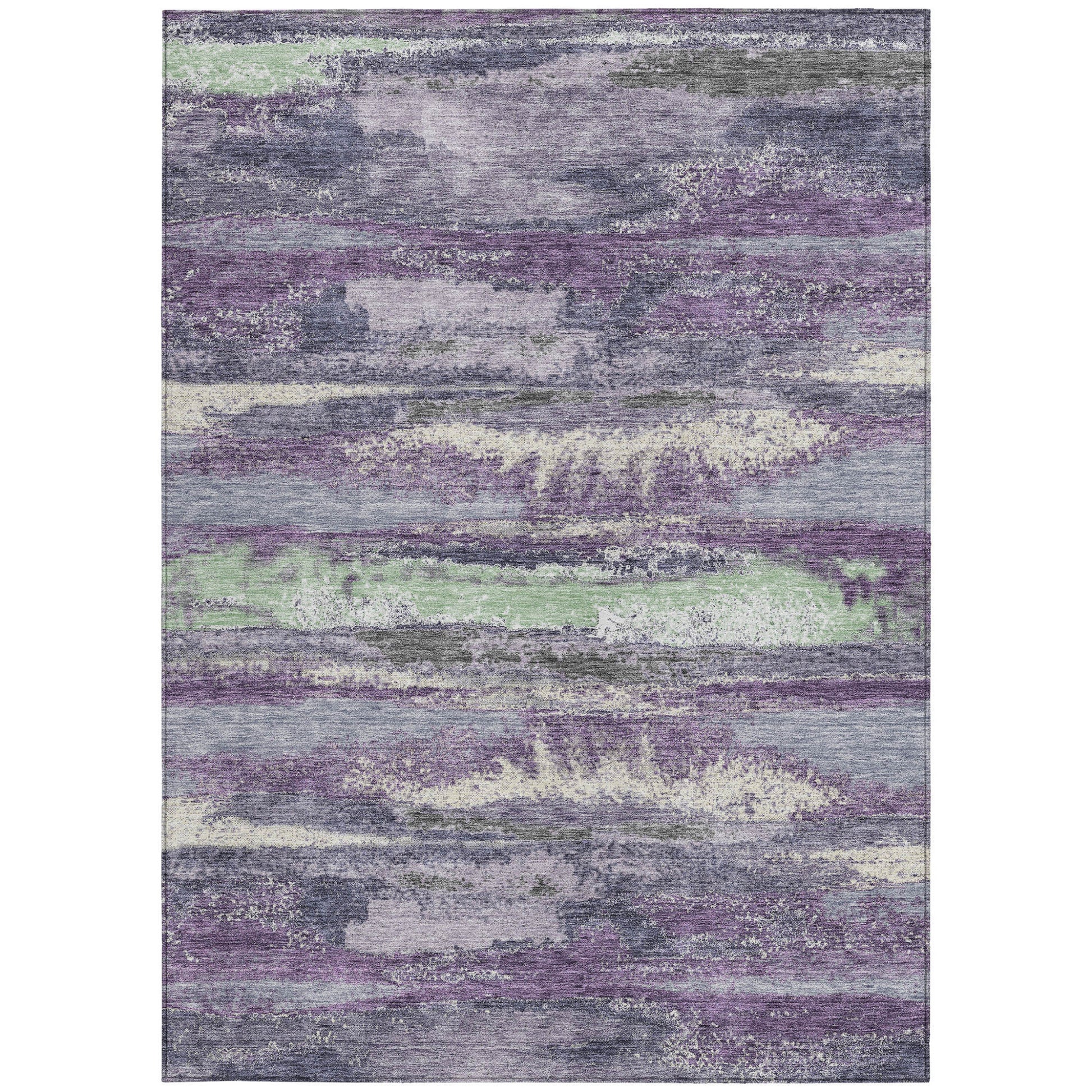 3' X 5' Purple And Lavender Abstract Washable Indoor Outdoor Area Rug-5