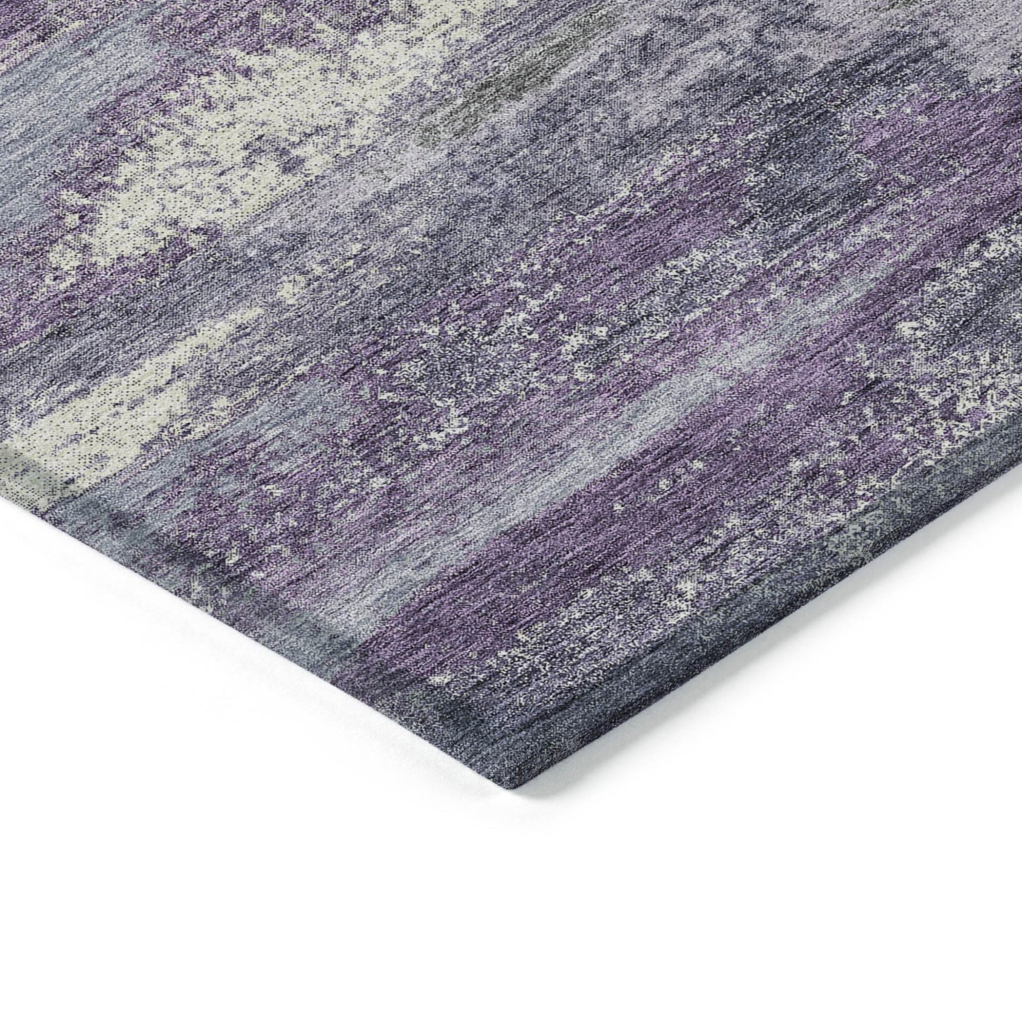 3' X 5' Purple And Lavender Abstract Washable Indoor Outdoor Area Rug-3
