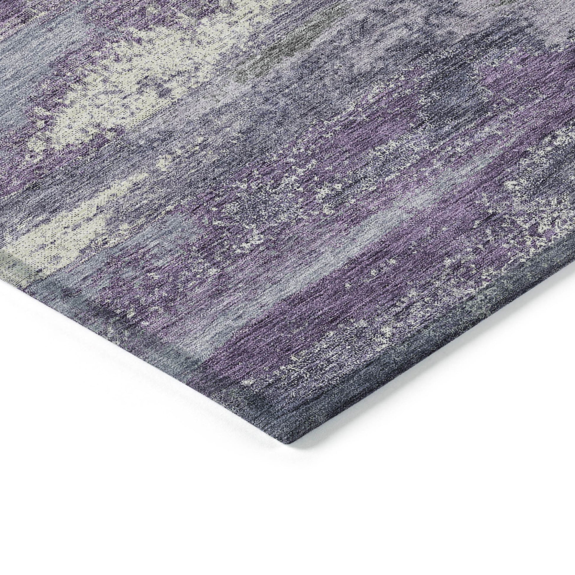 3' X 5' Purple And Lavender Abstract Washable Indoor Outdoor Area Rug-3