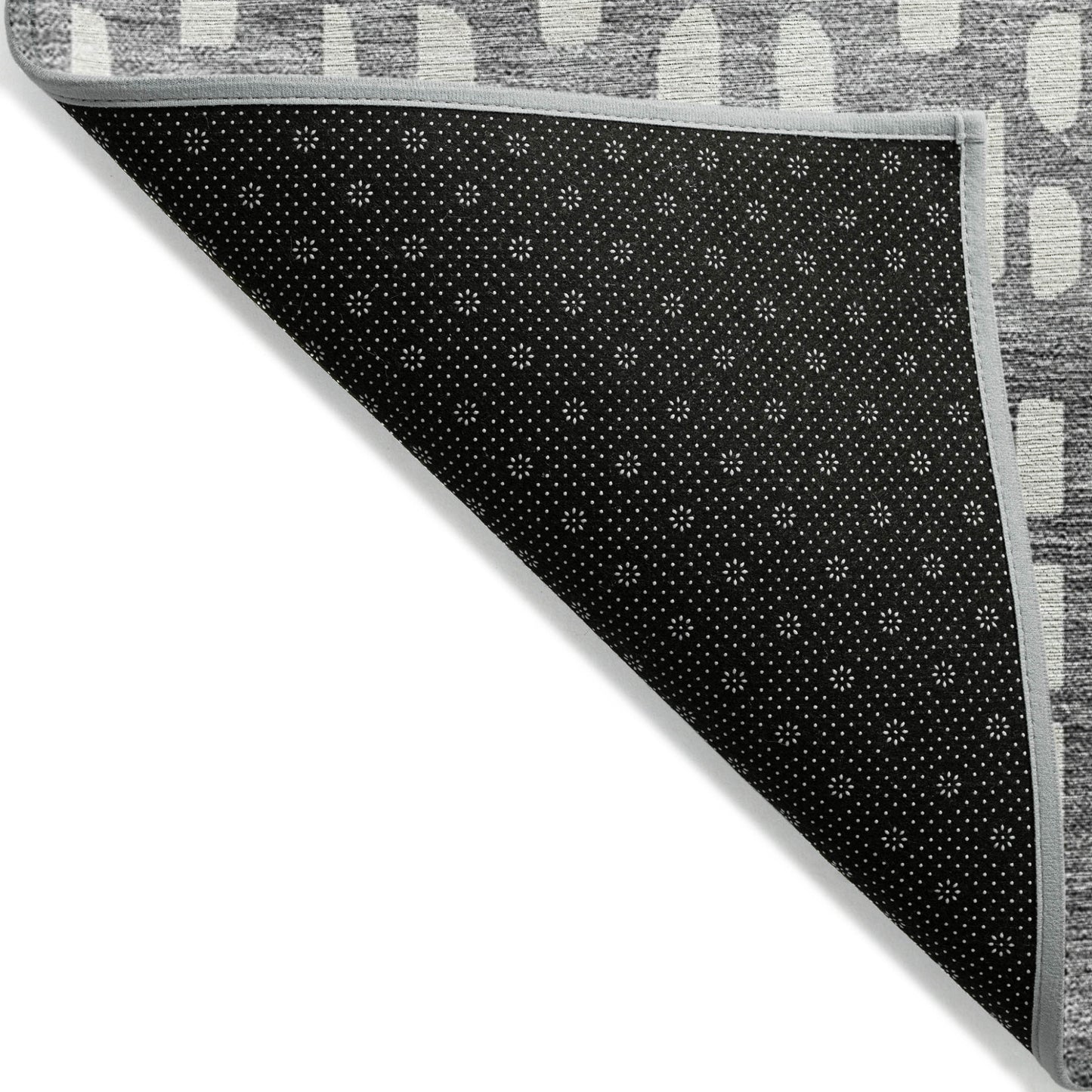 5' X 8' Gray Silver And Charcoal Geometric Washable Indoor Outdoor Area Rug-3