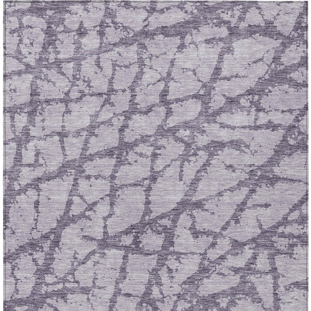 5' X 8' Lavender And Purple Abstract Washable Indoor Outdoor Area Rug-6