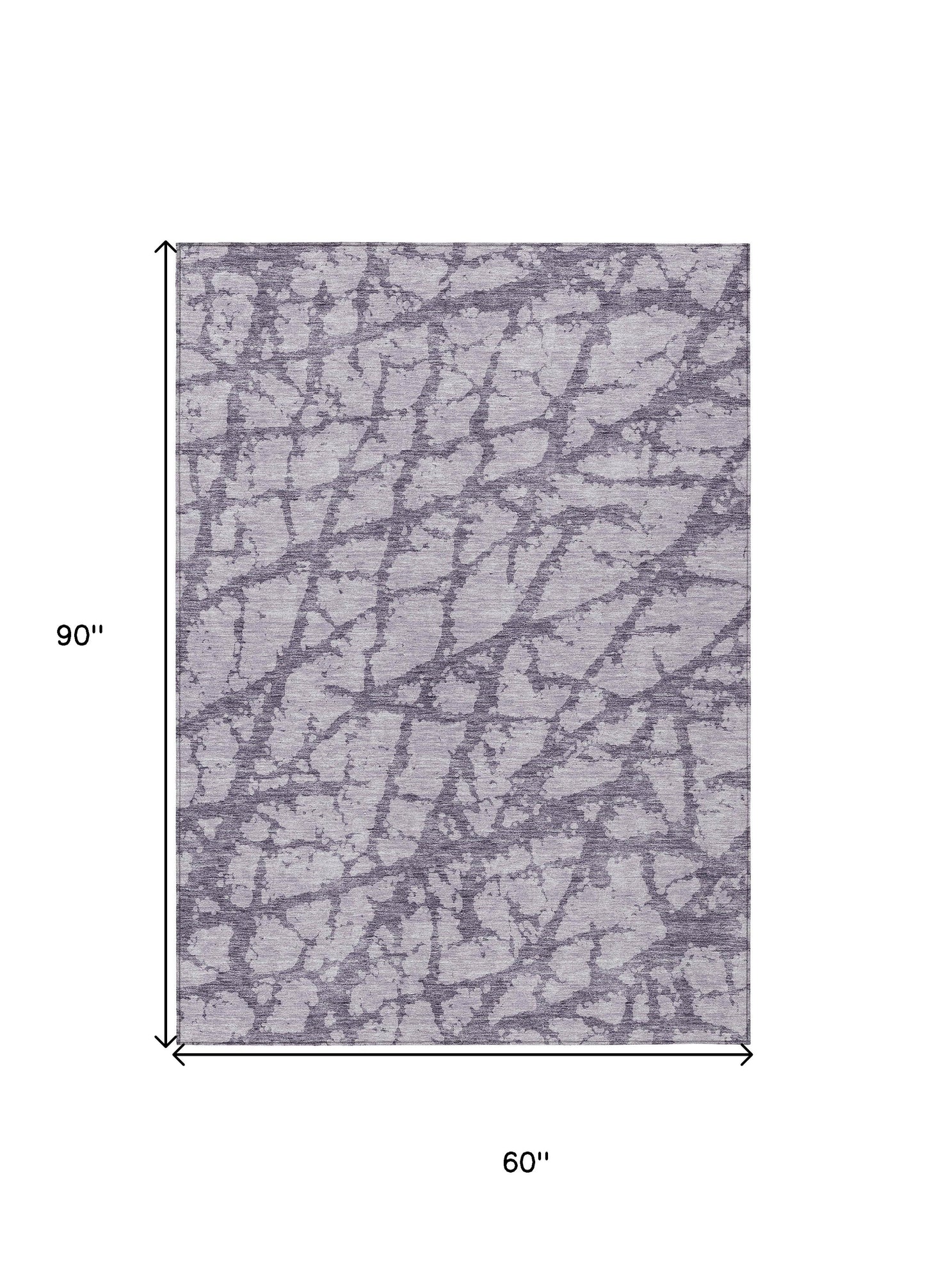 5' X 8' Lavender And Purple Abstract Washable Indoor Outdoor Area Rug-2