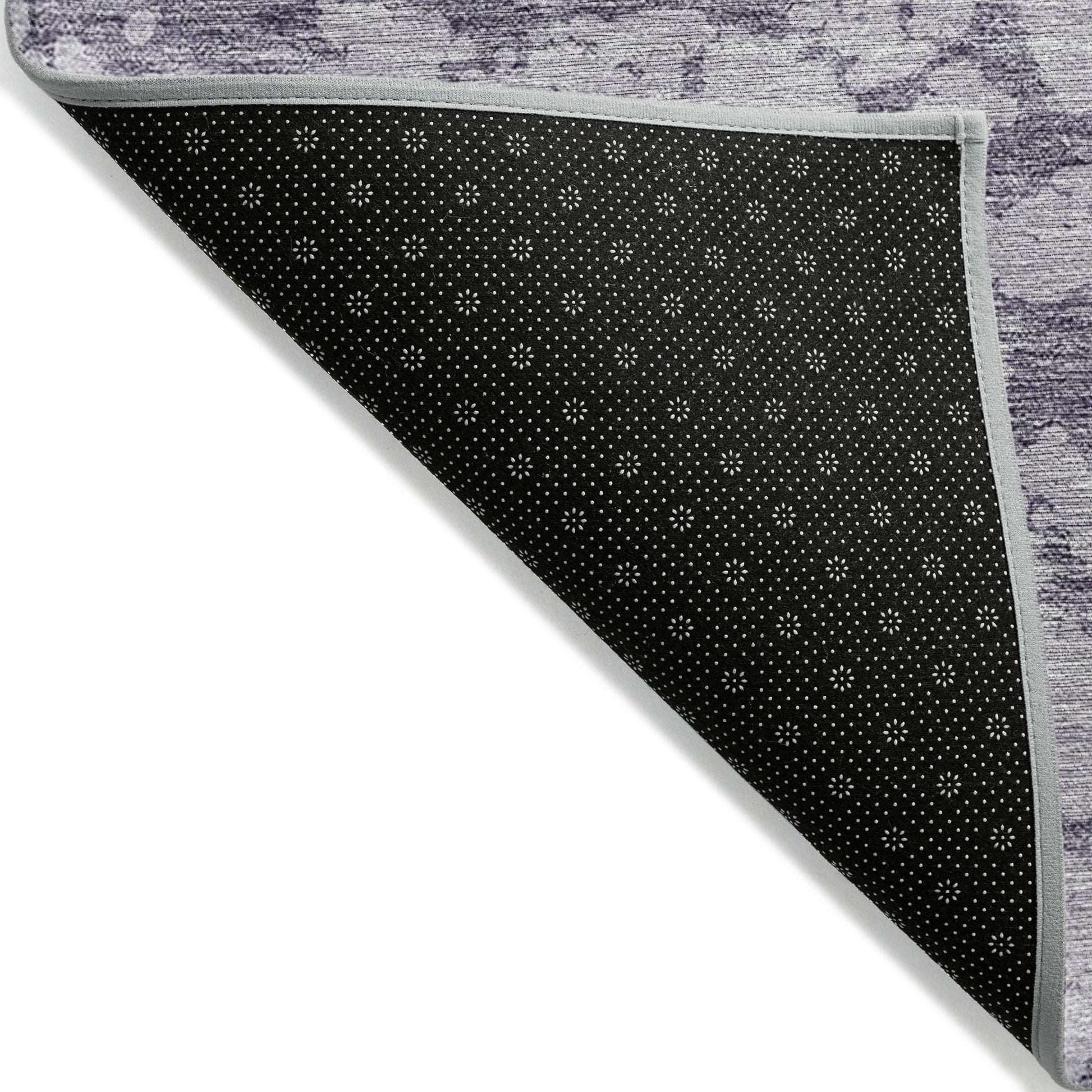 5' X 8' Lavender And Purple Abstract Washable Indoor Outdoor Area Rug-3
