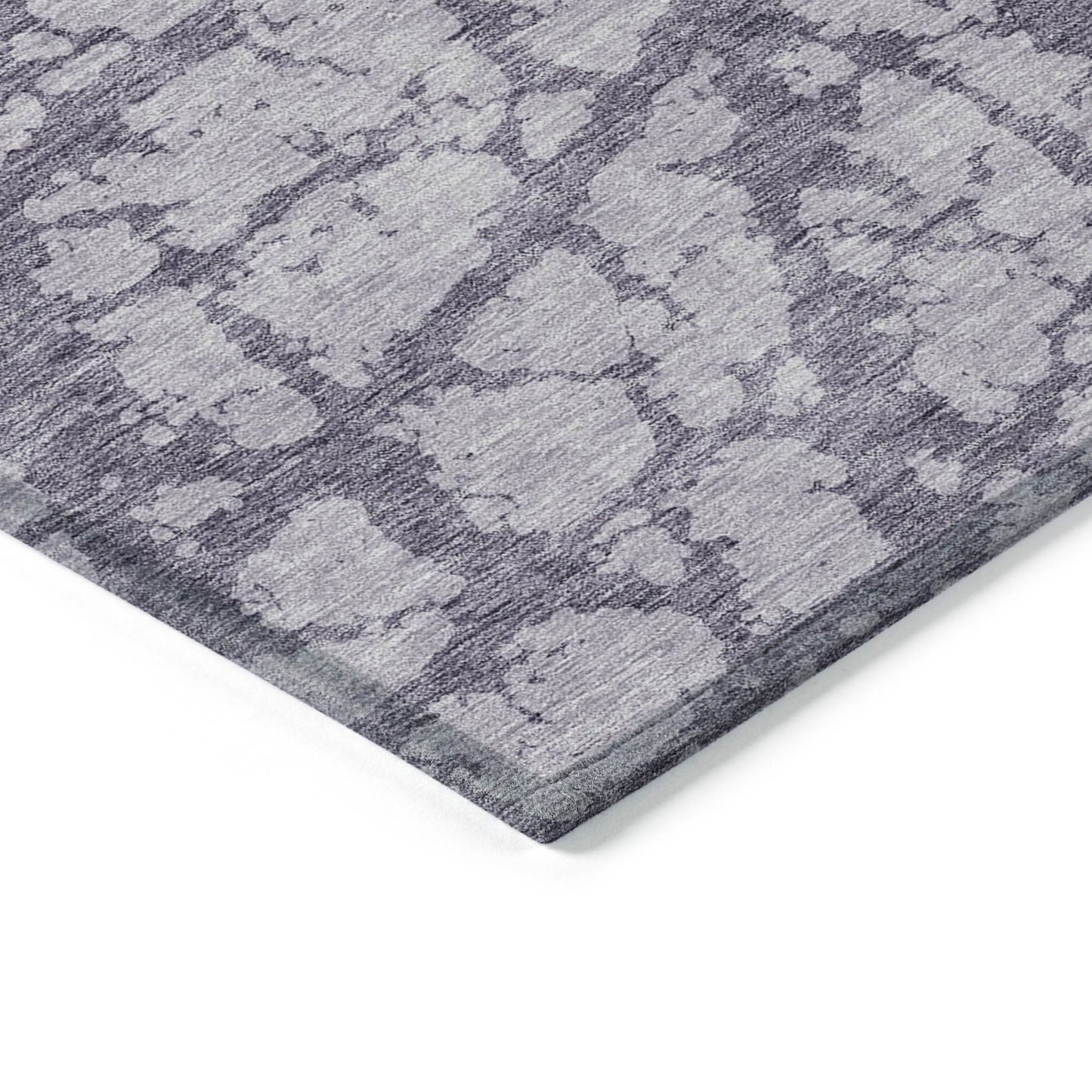 5' X 8' Lavender And Purple Abstract Washable Indoor Outdoor Area Rug-4