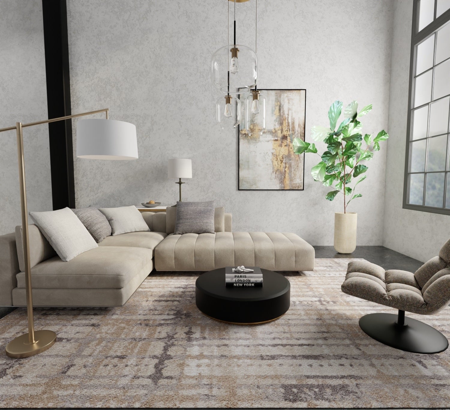 10' X 13' Brown Tan And Ivory Abstract Distressed Area Rug-7