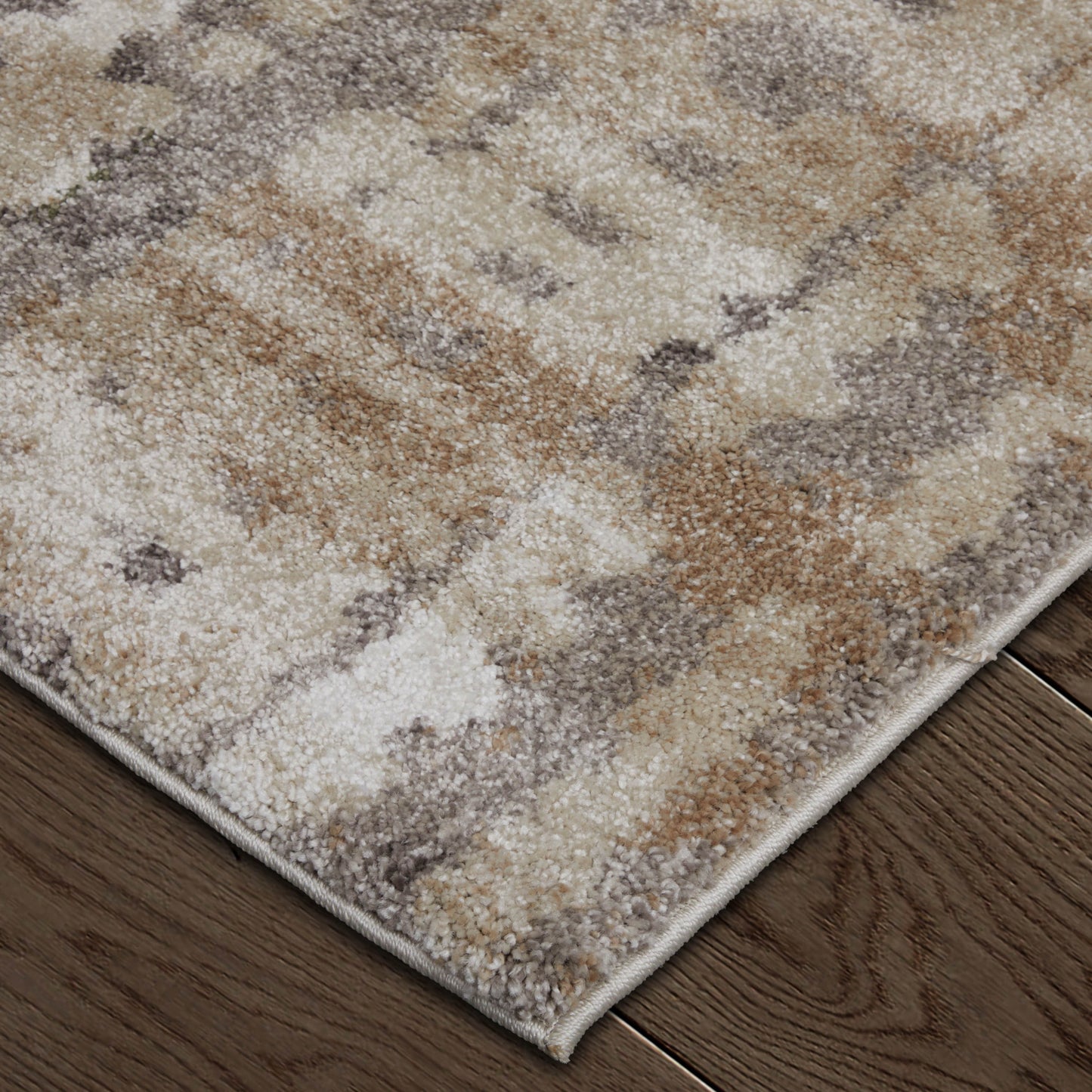 10' X 13' Brown Tan And Ivory Abstract Distressed Area Rug-6