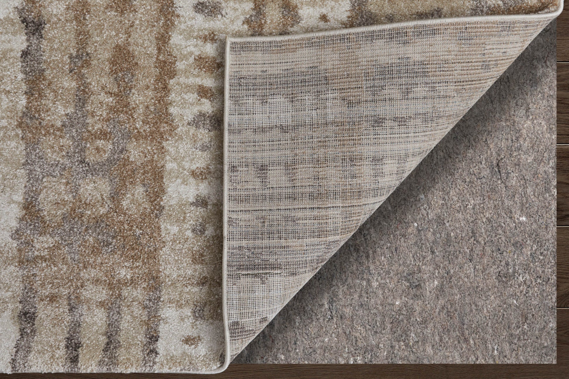 10' X 13' Brown Tan And Ivory Abstract Distressed Area Rug-3
