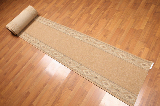 2'3" x 37' Palace Size Runner Border design Oriental Area Rug Tan-0
