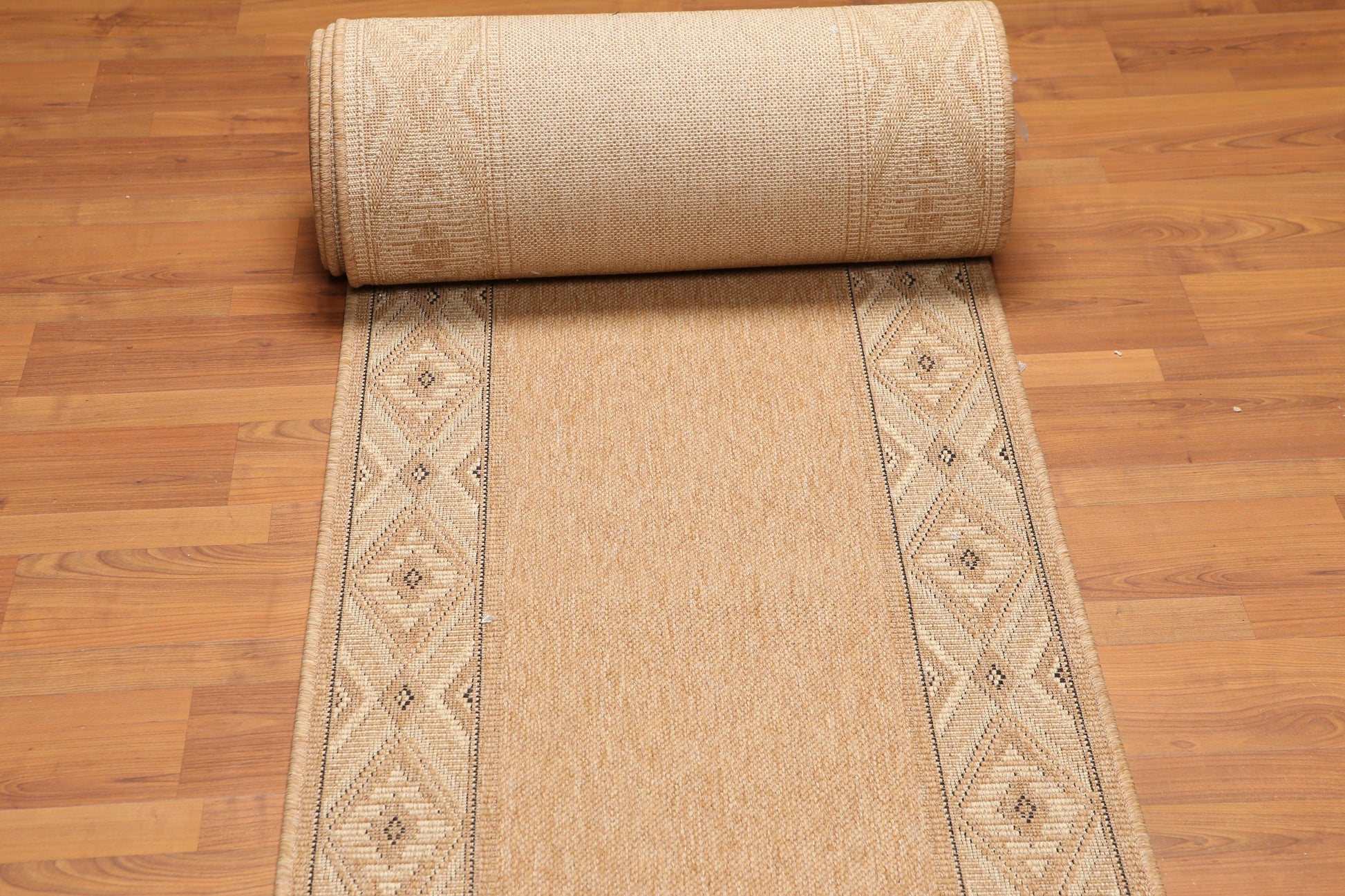 2'3" x 37' Palace Size Runner Border design Oriental Area Rug Tan-1
