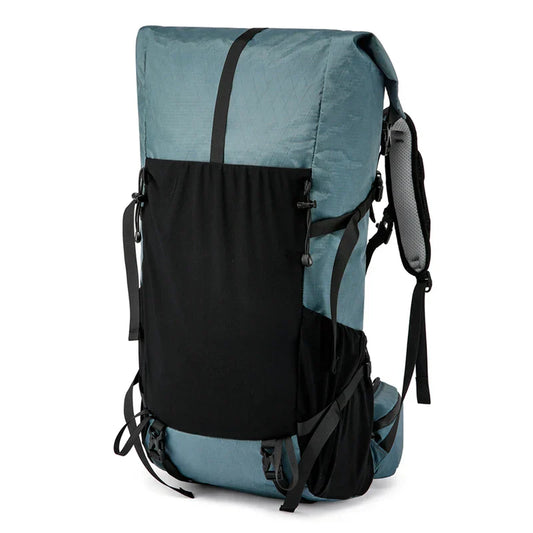 40L Waterproof Hiking And Camping Backpack Gray Blue-0