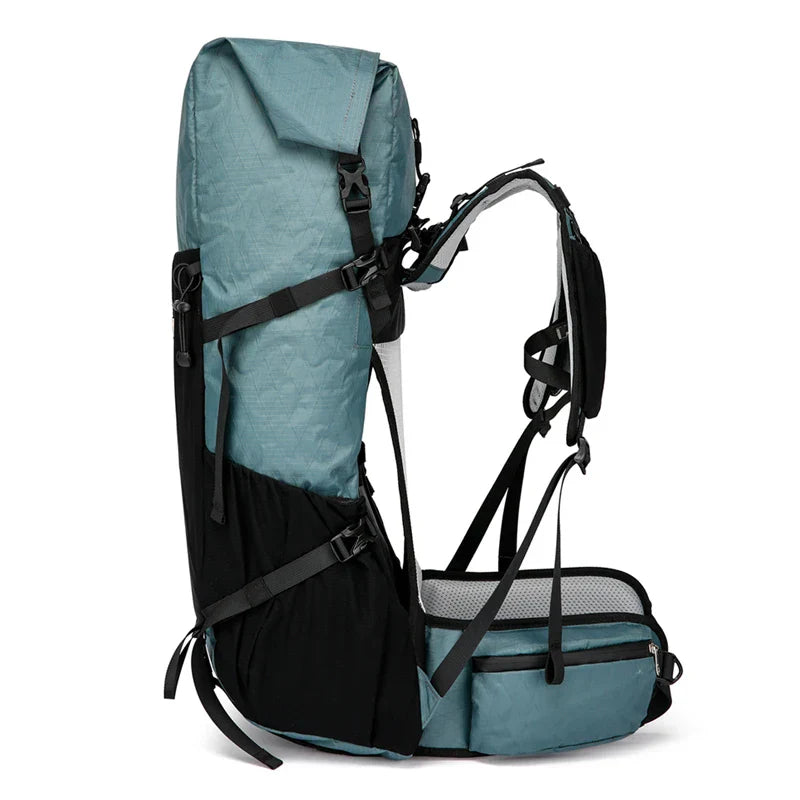40L Waterproof Hiking And Camping Backpack Gray Blue-2