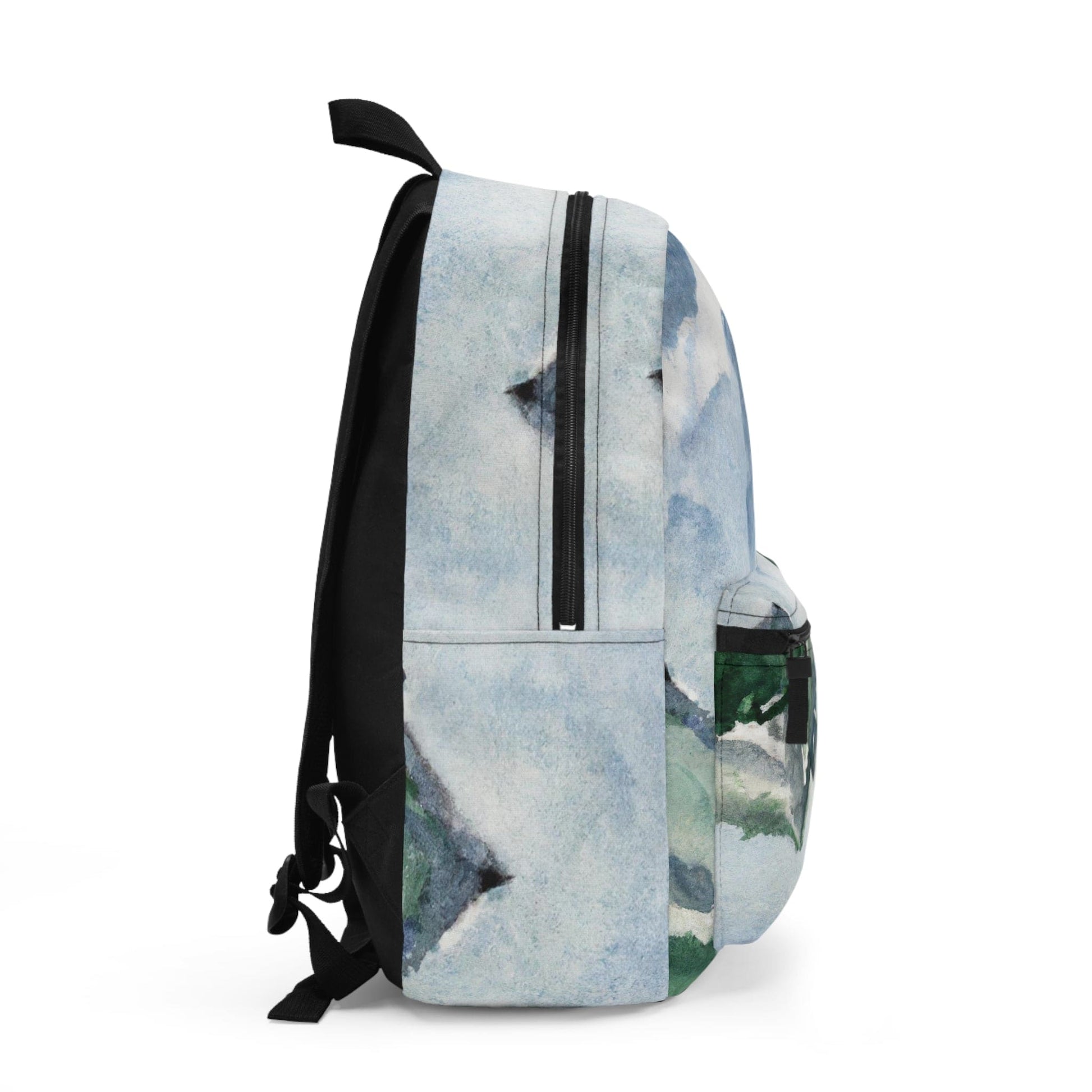 Backpack - Water-resistant Bag - Green Mountainside Nature Landscape Blue Sky Print-1