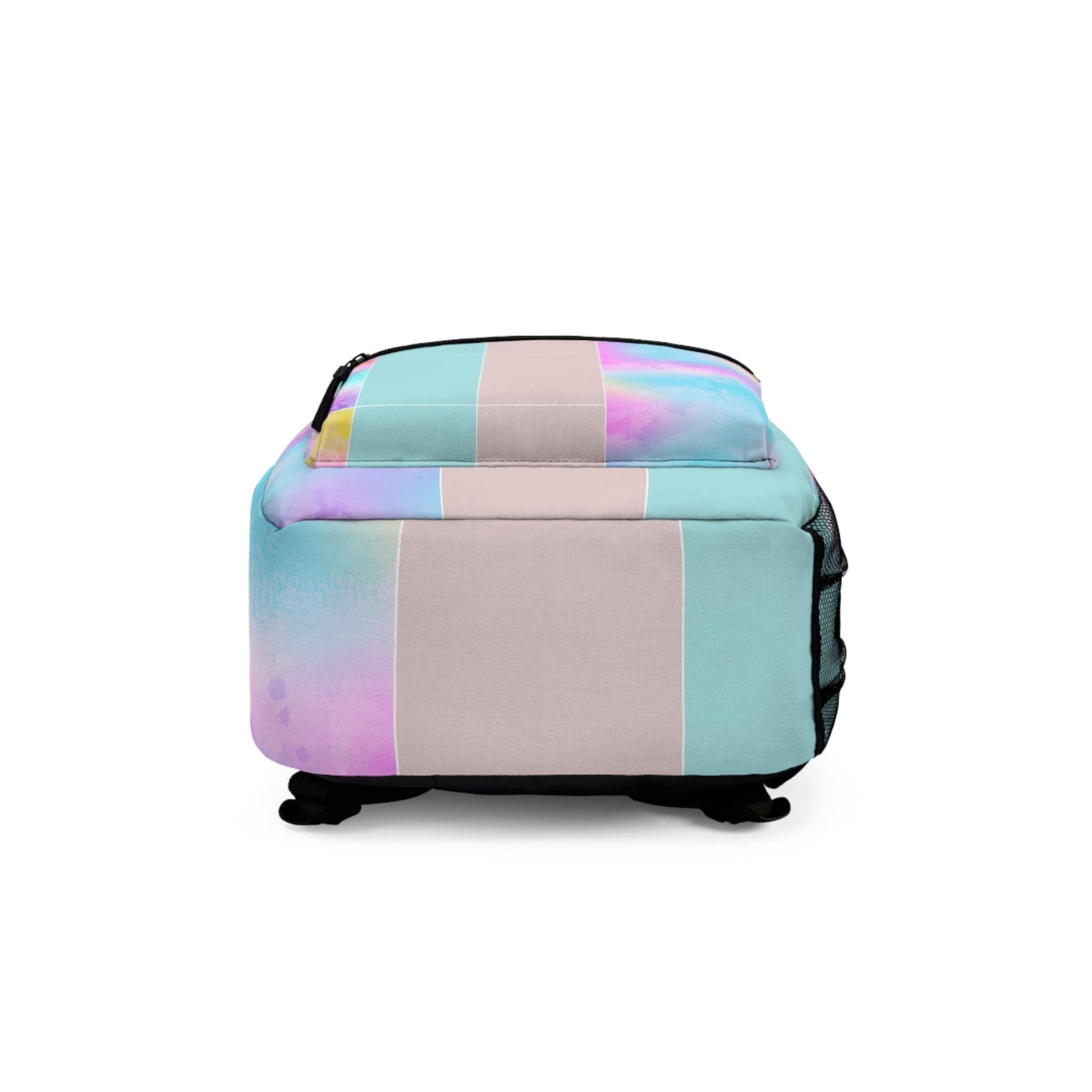 Backpack - Large Water-resistant Bag - Pastel Colorblock Watercolor Illustration-4