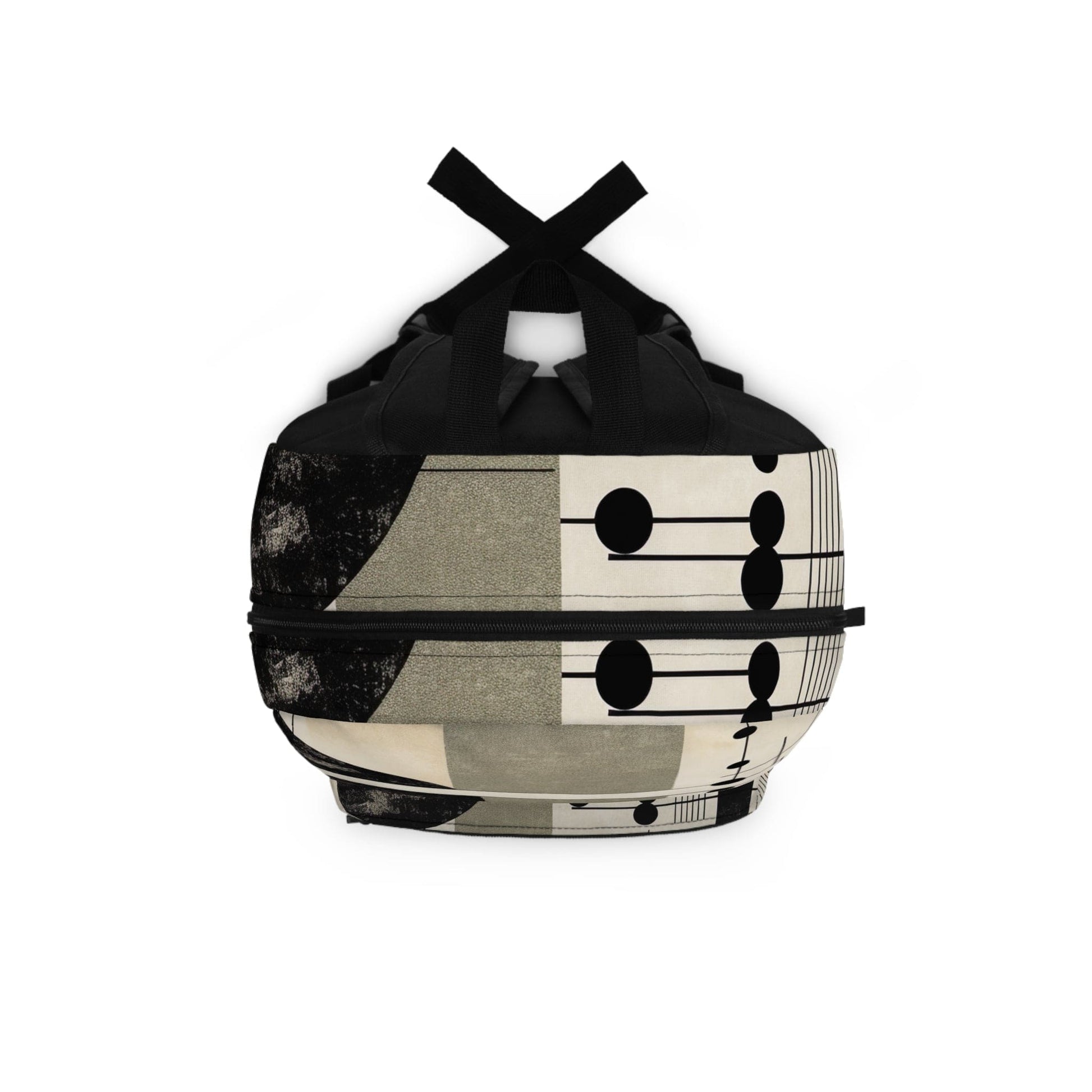 Backpack Work/school/leisure - Waterproof - Abstract Black Beige Brown Geometric Shapes-3