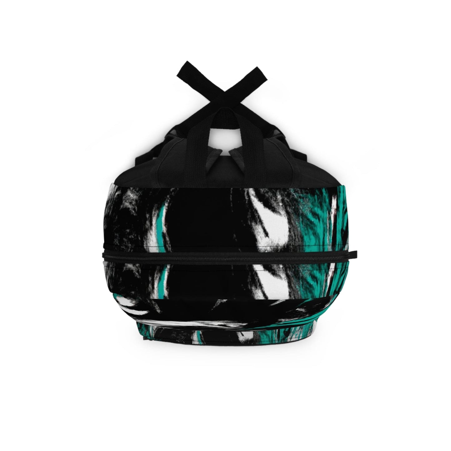 Backpack Work/school/leisure - Waterproof - Black Green White Abstract Pattern-3